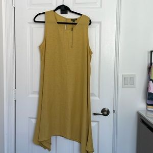 Linen blend high low dress
